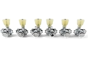 Kluson Revolution Tuners 3x3 No Collar Locking Pearloid button Nickel KEDPNCL3-N