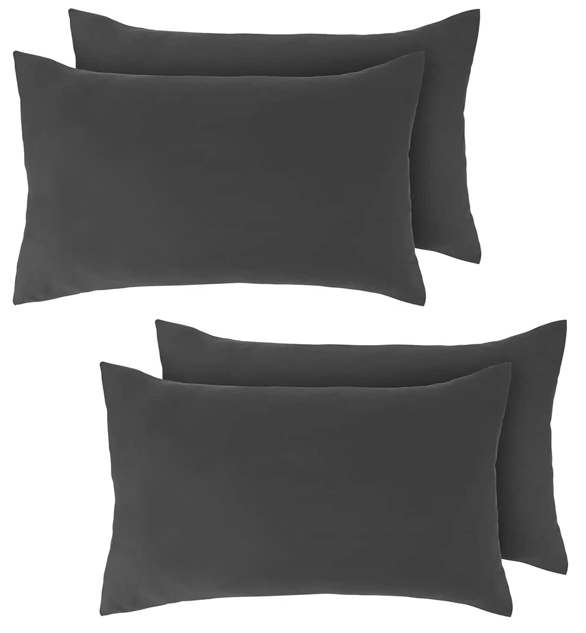 Kinfolk Textile Pillow Cases 4 Pack Egyptian Cotton 200 Thread Count (Charcoal Grey)