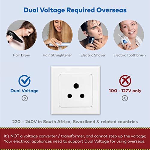 South Africa Power Adapter, TROND Safe Grounded Travel Plug Adapter 2