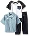 American Hawk Baby Boys Short Sleeve Shirt, T-Shirt and Pant Set (More Styles)
