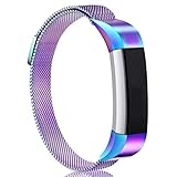 AK for Fitbit Alta HR Bands Milanese Stainless Steel Small Large Magnetic Closure, Adjustable Alta HR/Alta Accessories Metal Bands Straps for Fitbit Alta HR 2017/ Fitbit Alta 2016 (Colorful, Small)