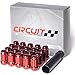 Circuit Performance Spline Drive Tuner Acorn Lug Nuts Red 12x1.5 Forged Steel (20pc + Tool)