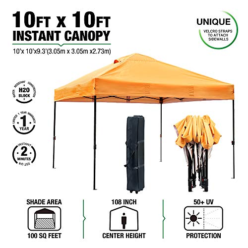 kdgarden 10′ x 10′ Easy Pop Up Canopy Portable Instant Canopy Shelter for Outdoor Pa ...