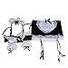 Tuesdays2 Womens Sexy Lingerie Babydoll Hot Fishnet Chemise Mesh Mini Dress (Black and white)