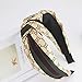 Designer Cross Knot Headbands for Women Hair Hoops with Stylish CC Letter Print Fashionable Classical Stripe Hairbands with Silk Cloth 3Pcs Black Beige Coffee (classical style)