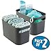 mDesign Deep Plastic Bathroom Bin with Handles - Storage Organizer for Vanity Countertop, Hold Soap, Body Wash, Shampoo, Lotion, Conditioner, Hand Towels - 10