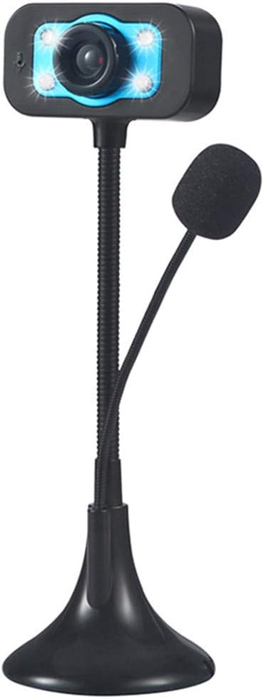 Xisheep HD Webcam Computer Camera, Desktop PC Video Camera with Microphone, USB Night LED Light Vision Camera, for Online Course, Meeting