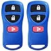 2X KeylessOption Key Fob for 2002 2003 2004 2005 2006 2007 2008 2009 2010 2011 2012 2013 2014 2015 2016 2017 Nissan Titan Rogue Infiniti Remote, 3-Button KBRASTU15, Programming Guide Included