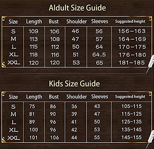 Wizard Robe Costume Cosplay Set,Hogwarts Wizarding World Costume Robes for Kids & Adults,Dress Up Accessory Include with Striped Tie, Glasses Frame, Wizard Hat, Magic Wand，Pendant…