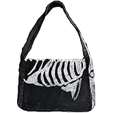 Goth Aesthetic Messenger Bag Gothic Purse Grunge Fairy Clothes Y2k Fashion Skull Bag