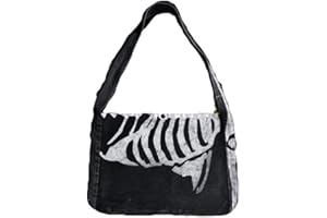 GGOOB Goth Aesthetic Messenger Bag Gothic Purse Grunge Fairy Clothes Y2k Fashion Skull Bag