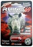 Rhino 50K Male Enhancement Supplement - Time Size Stamina - (5 Pack) (Red)