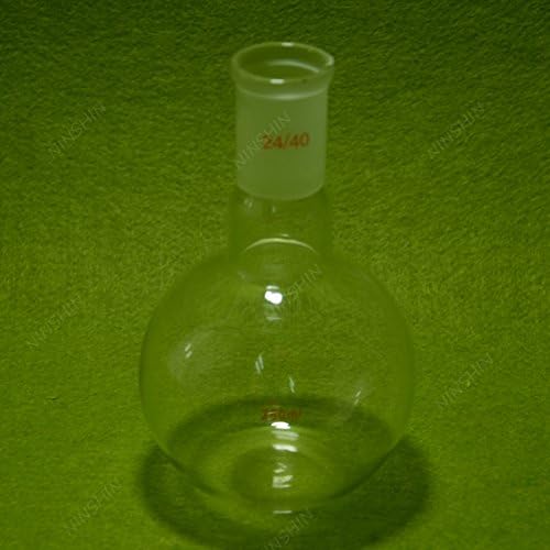 NANSHIN Glassware,250ML,24/4​0,1 neck,Flat Bottom Glass Flask,Sing​le Neck,Chemi​stry Lab Glassware