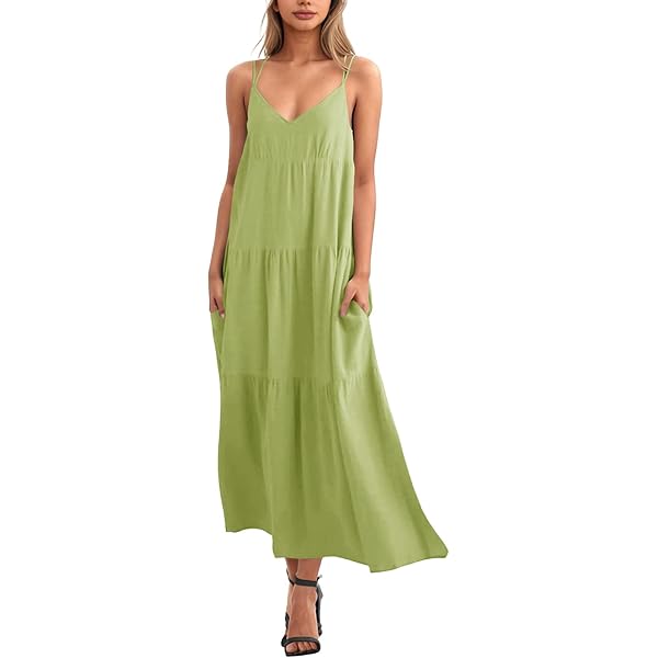 LASCANA Women's Strapless Bandeau Maxi Dress – Flowy Ruched Dress with  Pockets, Double-Layered Bodice, Elastic Top, Casual Ch Olive at Amazon  Women's Clothing store