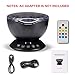 Remote Control Ocean Wave Projector, Hallomall 12LED Night Light Lamp with Built-in Music Player, 7 Color Changing Lighting Modes, Perfect Choice for Baby Nursery Bedroom Living Room(Black)