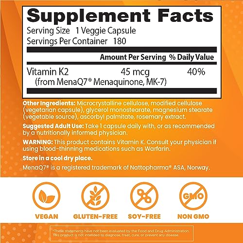 Doctor's Best Natural Vitamin K2 Mk7 Capsule , Supports Bone Health