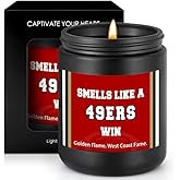 Smells Like A 49ers Win Scented Candle Football Themed Merch Fan Shop Men Women Sport Stuff Gear Decor Accessories Men Bf Boyfriend Naughty Weird Novelty Cool Christmas Xmas Special Present Funny Gift
