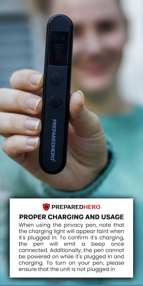 Prepared Hero Privacy Pen - 1 Pack - Hidden Camera Detector - GPS Tracker Detector - Listening Device Detector - Bug Sweeper - Spy Camera Finder - Hidden Camera Detector for Travel