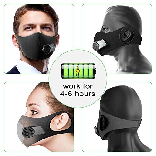 Dust Mask Anti Pollution Elecitic air Masks with N95 Protection for Allergy Masks with Fan Filter Cotton Sheet Valves Respirator breathable face mask for Smoke,Exhaust Gas,Dust,Hiking,Outdoor PM2.5