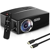 Laptop Projector, Yaufey Digital Video Projector Support 1080P for Home Cinema TV Laptop Game iPhone Android Smartphone with HDMI Cable (2018 Upgraded Version)