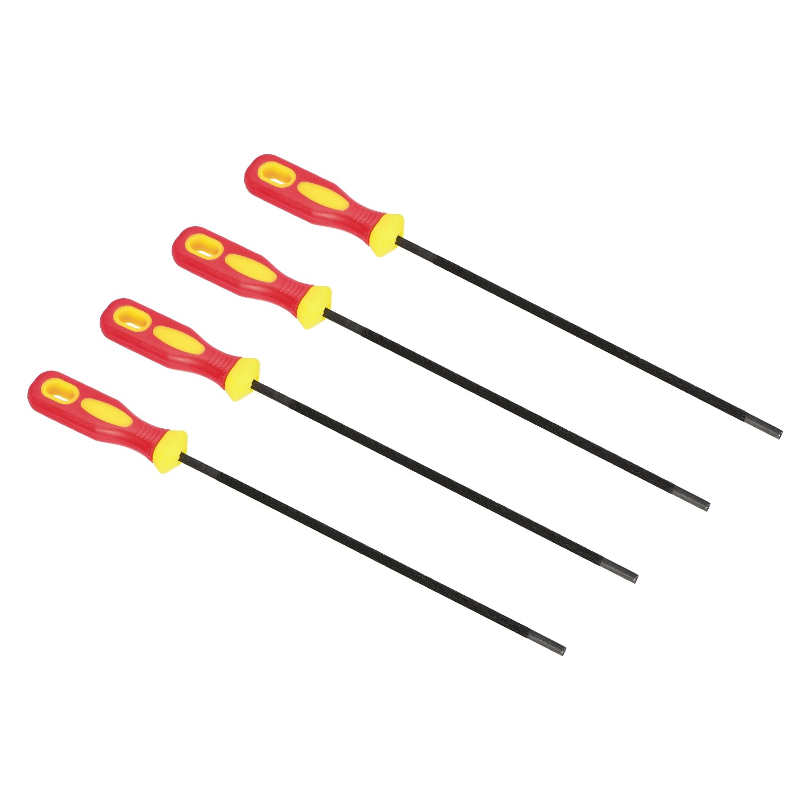 PATIKIL Chainsaw Chain Sharpening File, 4 Pack 3/16-Inch (4.8 Mm) Round Chain Saw Sharpener File with Plastic Handle for Chainsaw, Red Yellow