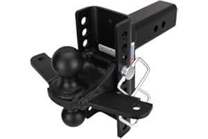SHOCKER HITCH Shocker XR Combo Ball Hitch with Sway Bar Tabs, Fits 2-1/2" Hitch 10 Hole Black 2 & 2-5/16" Balls