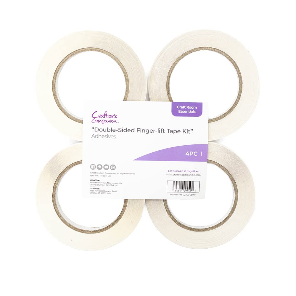 Crafter's Companion Double-Sided Finger-Lift Tape - Pack of 4