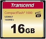 Transcend 16GB CompactFlash CF 1000 Memory Card 160MB/s U-DMA 7 4K UHD Video