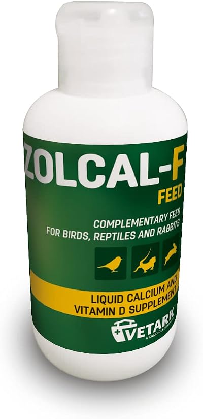 Vetark Zolcal-F Feed Liquid Calcium Vitamin D3 120ml for Birds Reptiles Rabbits