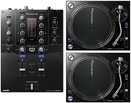 Pioneer DJM-S3 Mixer for Serato DJ & PLX1000 Turntable Pair