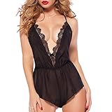 EVEROVE Women's Sexy Babydoll Lingerie Transparent Lace Dress