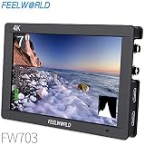FEELWORLD FW703 7 Inch IPS 3G SDI 4K HDMI DSLR Monitor Full HD 1920x1200 On Camera Field Monitor with Histogram for Stabilizer Cameras Rig