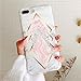J.West Compatible with 7 Plus / 8 Plus Case, Unique Pink Pattern Soft Slim-Fit Anti-Scratch Shock Proof Anti-Finger Print Flexible TPU Gel Case Cover for 5.5 - White Marble