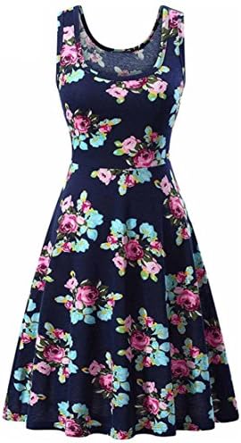 Bringbring Womens Sleeveless Summer A Line Casual Dresses