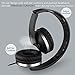 On Ear Headphones with Mic, Jelly Comb Foldable Corded Headphones Wired Headsets with Microphone, Volume Control for Cell Phone, Tablet, PC, Laptop, MP3/4, Video Game (black)