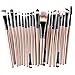 KOLIGHT® 20 Pcs Pro Makeup Set Powder Foundation Eyeshadow Eyeliner Lip Cosmetic Brushes (Black+Gold)