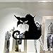 Fashionclubs Vinly Black Cat Removable Window Wall Sticker For Halloween Home Decoration,14.513.5cm