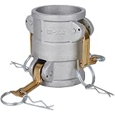 Aluminum Type DD Camlock Fitting Spool Coupler, 2" Female Camlock x 2" Female Camlock