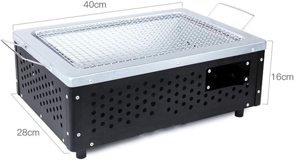 review ZJJ& Barbecue Grill Table with Stainless Steel Charcoal Grill Outdoor Camping Balcony Grill