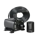 Decdeal Submersible Fountain Pump with Flow Adjustment Function, DC 12V 10W, 400L/H, Lift 400cm