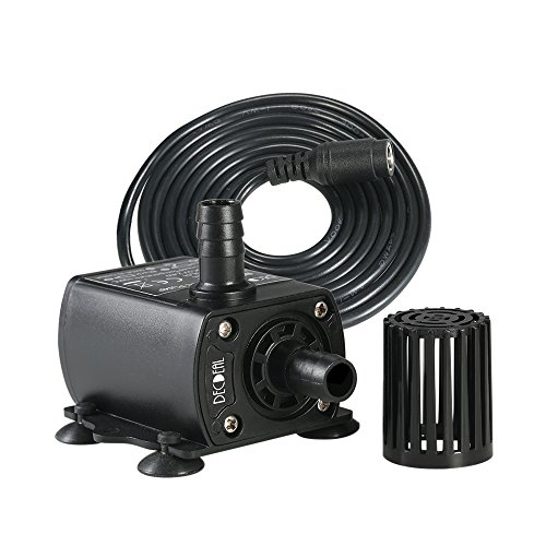 Decdeal Submersible Fountain Pump with Flow Adjustment Function, DC 12V 10W, 400L/H, Lift 400cm