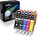 Arthur Imaging Compatible Canon Ink cartridges 280 and 281 Replacement PGI-280XXL CLI-281XXL PGI 280 XXL CLI 281 XXL PIXMA TR7520 TR8520 TS6120 TS6220 TS8220 TS9120 TS9520 TS9521C Printer (5 Pack)