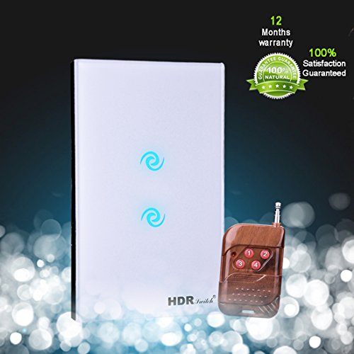 Q3-002 1/2/3 Gang Smart Touch Light Switch - Tempered Glass Wall Panel With LED Screen (RoHS/CE, 1 Year Warranty)