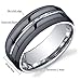 King Will Classic Mens 8mm Black Mens Tungsten Ring Wedding Band Grooved Center Polished Wedding Band