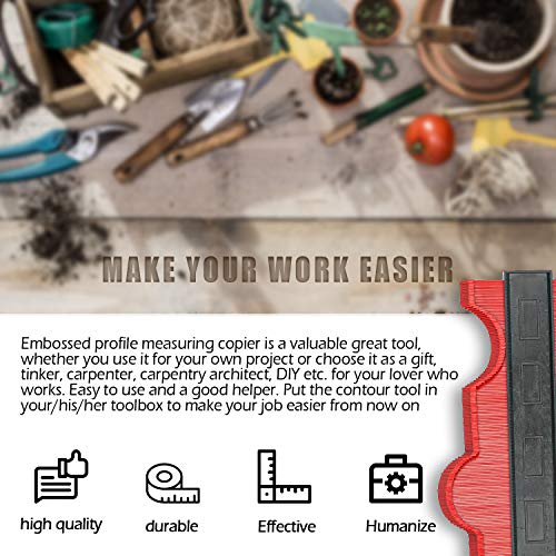 Contour Gauge Duplicator Faminess 2Pack Wider Irregular Shape Copying Ultimate Template Tool,Profile Gauges Plastic Contour Duplications Gauge Copy Irregular Shapes Measuring for Corners and Contoured