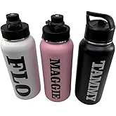 Personalized Stainless Steel Sports Hydro Water Bottle With Custom Photo Print & Engraved Vacuum-insulated, 18 or 32 ounce Size Choice, Keeps Liquids Pipping Hot or Icy Cold! (32oz Plain - No name)