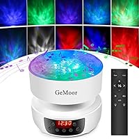 GeMoor Night Light for Kids Ocean Wave Projector Night Light Projection Lamp Light Show with Remote Control/Timer/Music Player Universe Projection Lamp Kids Adults for Bedroom and Living Room