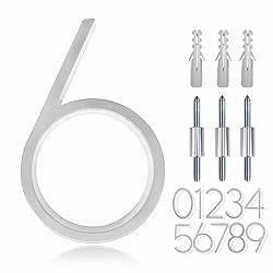 5" Zinc Alloy Floating House Number, Metal Modern