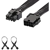 J&D 8 Pin PCI Express Power Extension Cable (2 Pack), Durable PCIe Power Extension Cable, 12 inch