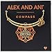 Alex and Ani Path of Symbols Expandable Bangle for Women, Compass Charm, Rafaelian Gold Finish, 2 to 3.5 in